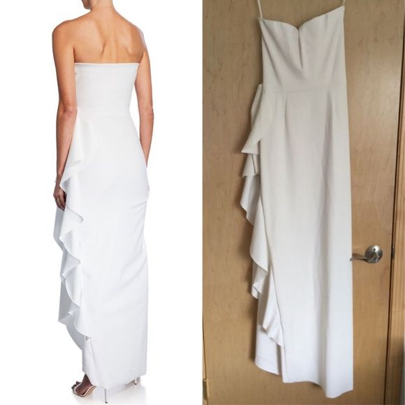 Chiara Boni Strapless Bustier Side-Drape LongDress - Picture 5 of 11